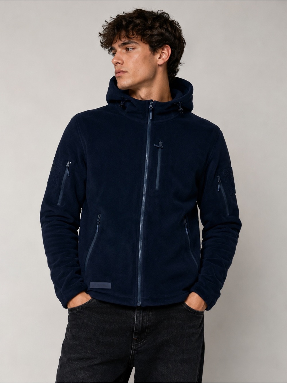 Baerskin Tactical Supply Co. navy blue fleece hoodie in size large.